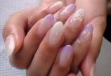 涼しげな煌めき✨シェル埋め込みグラデーション