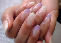 涼しげな煌めき✨シェル埋め込みグラデーション