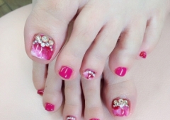 ラグジュアリーなピンク♡フットネイル