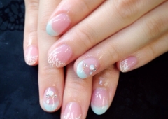 涼しげレースフレンチ♡ブライダルネイル